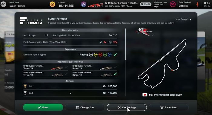 Gran Turismo 7 update 1.32 Super Formula race at Fuji