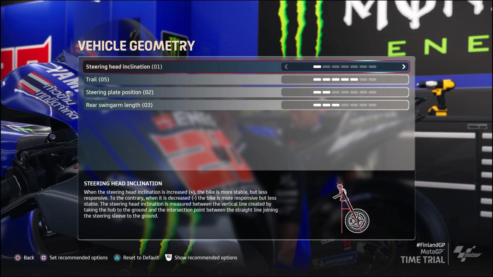 MotoGP 21 Qatar Setup Vehicle Geometry