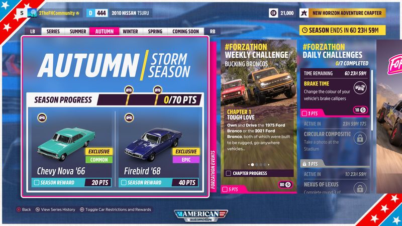 Forza Horizon 5 American Automotive Series Reward Cars Revealed