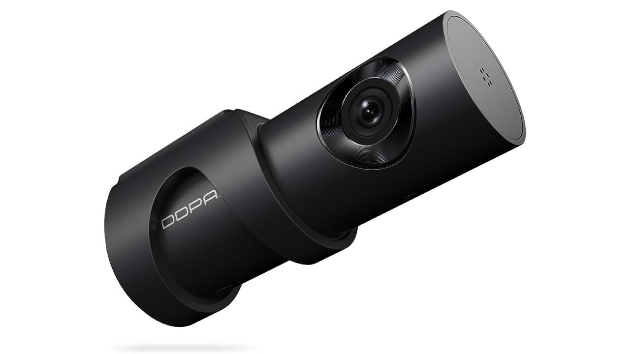 DDPAI Mini3 product image of a black, cylindrical dash cam.