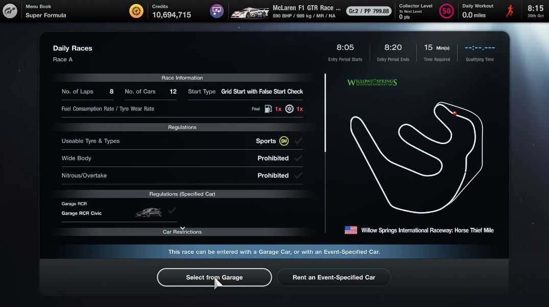 GT7 Daily Races 30 October Race A