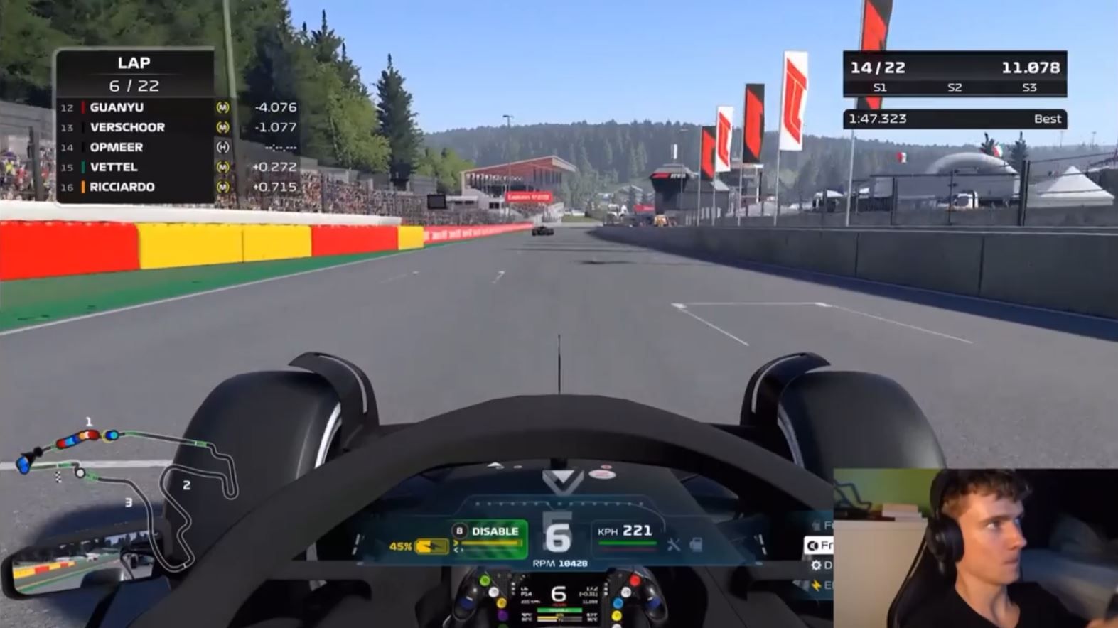 CHAMP STRUGGLES: Even Jarno Opmeer is losing time to the AI on straights