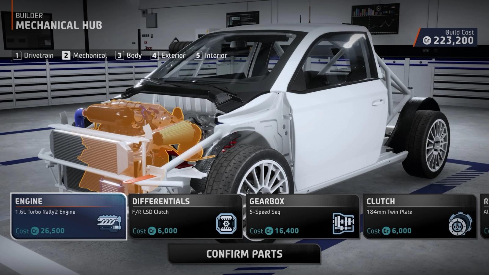 EA Sports WRC career mode car builder