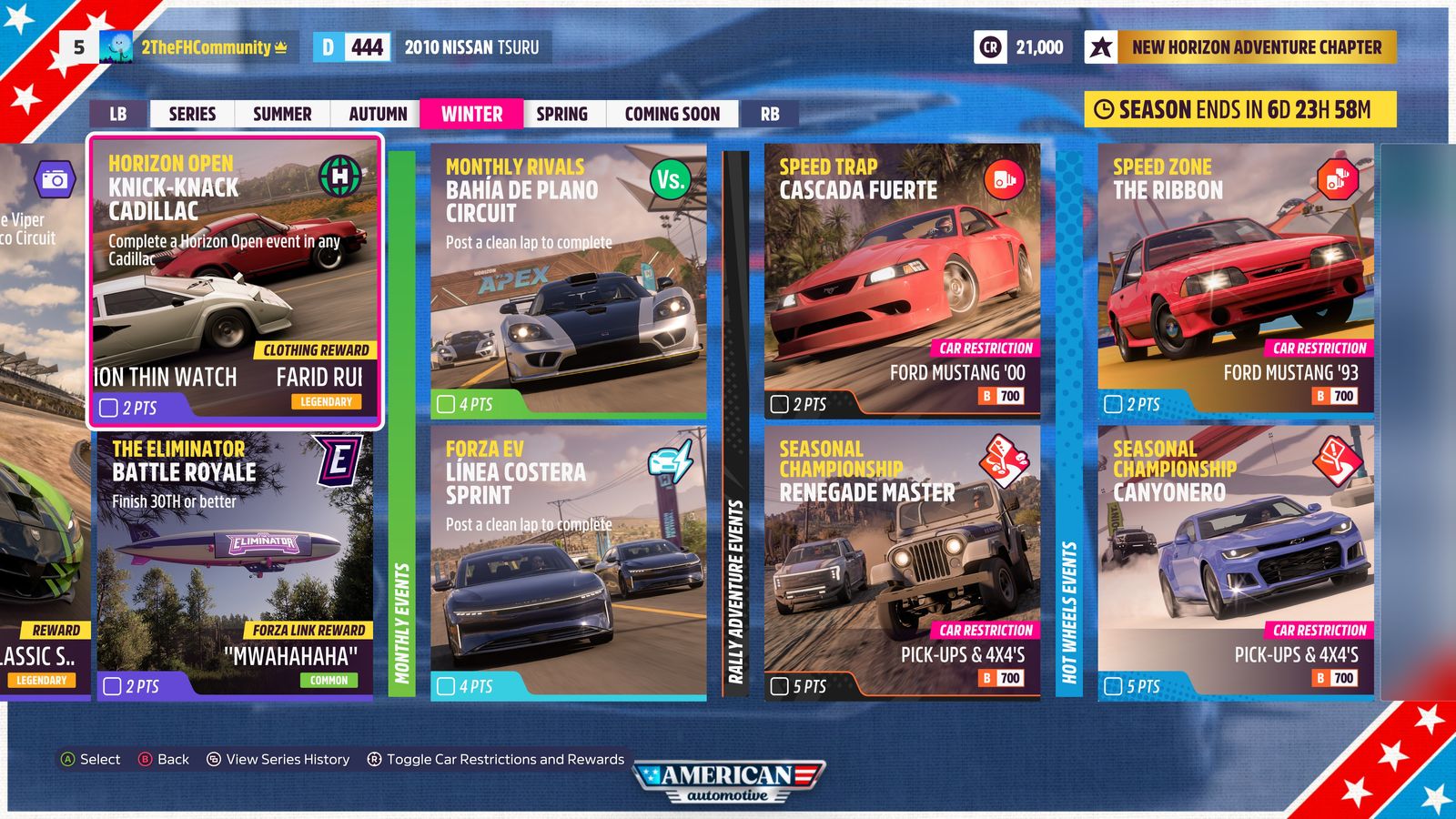 Forza Horizon 5 American Automotive Winter Playlist